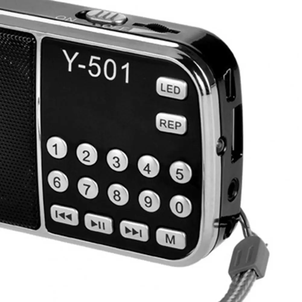 Y-501 FM радио Цифровая Поддержка TF карта USB AUX портативный светодиодный фонарик