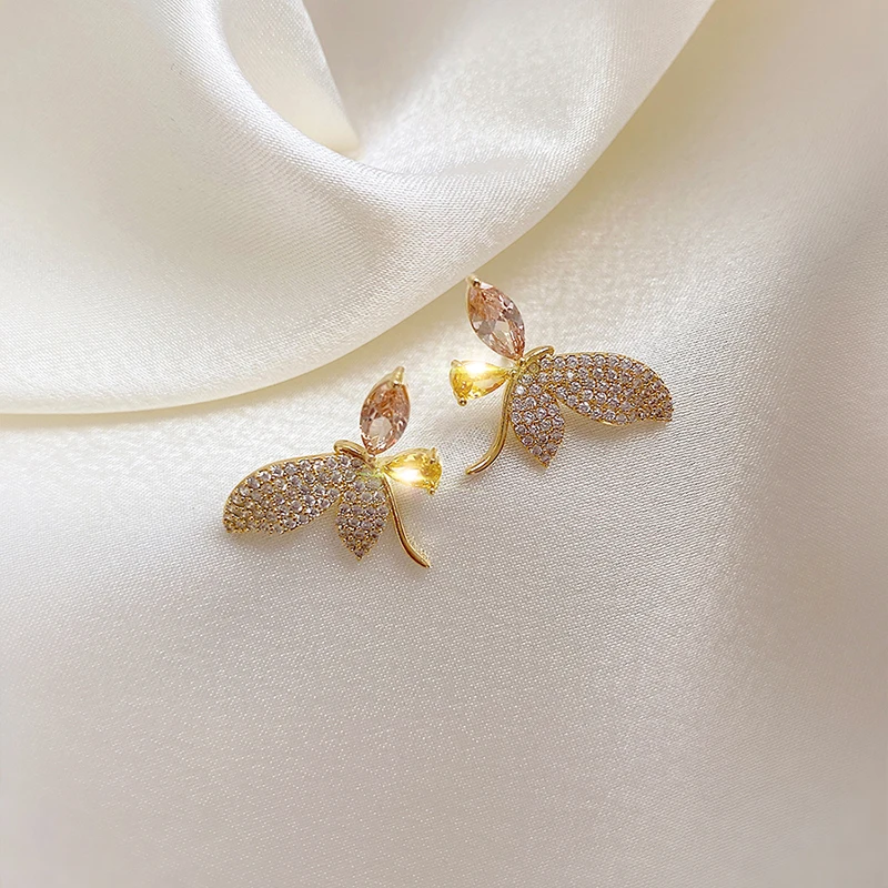 Серьги высокого качества женские серьги в виде бабочки с французским кристаллом