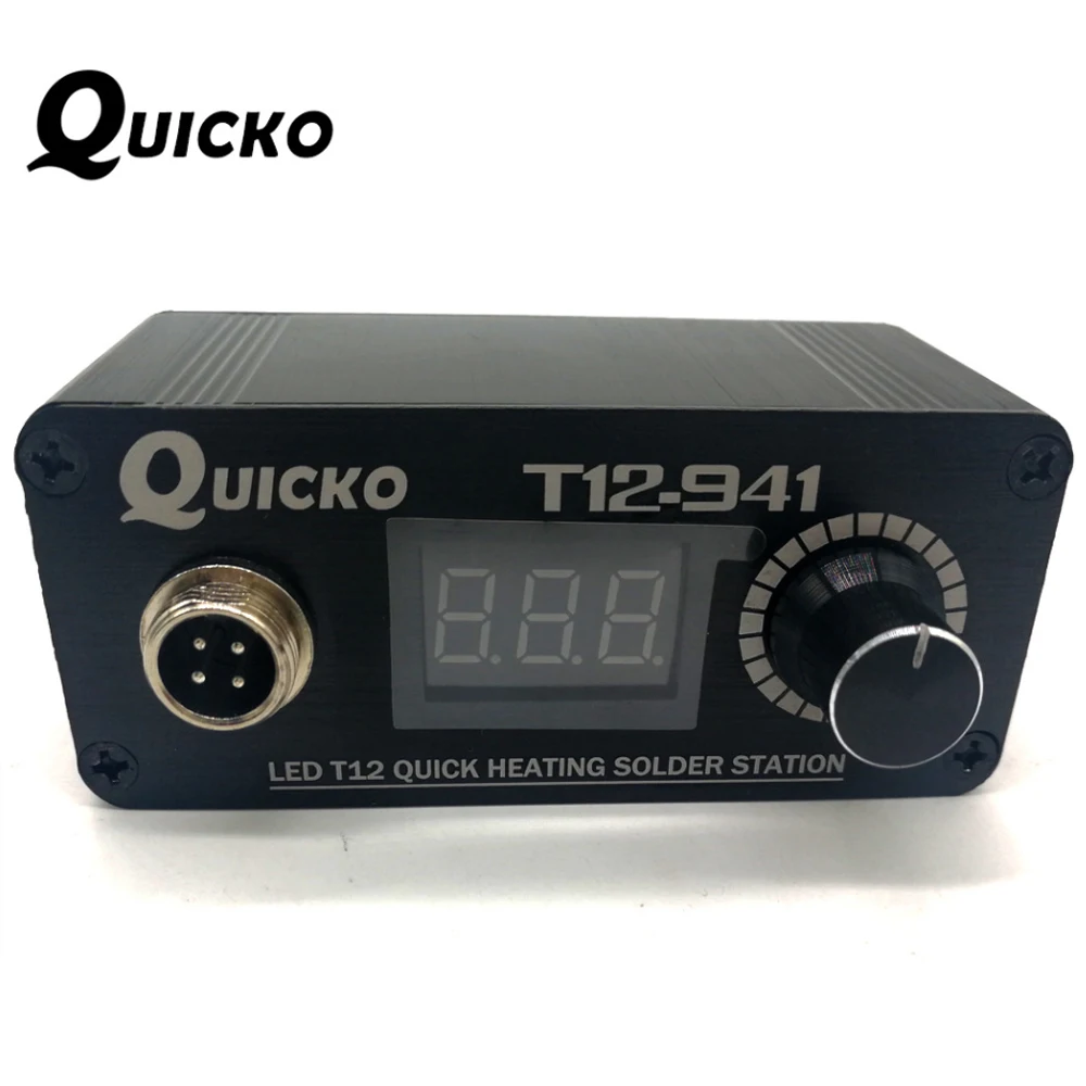 

QUICKO mini T12 soldering station T12-941 LED screen DC version out portable model airplane DIY electric soldering iron