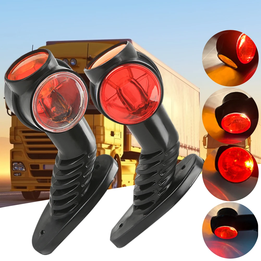 

2PCS Trailer LED Side Marker Lighting 24V 3 Colors Outline Marker Truck Light Van LED Lights Trailer Side Marker Light