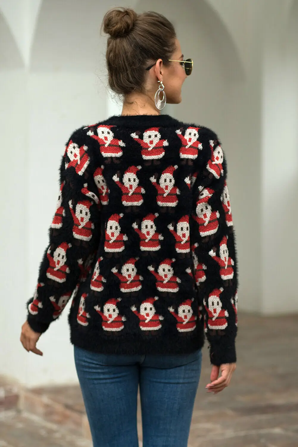 Женский свитер с круглым вырезом и длинным рукавом Свободный вязаный пуловер