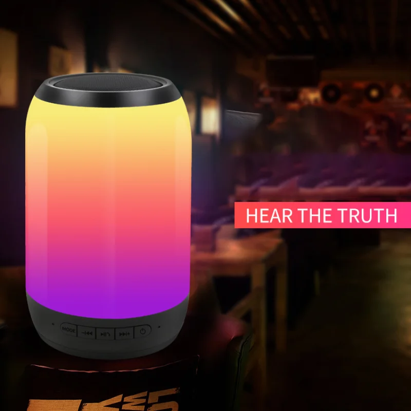 

Bakeey Portable Colorful LED Light Wireless Bluetooth Speaker HiFi FM Radio TF Card Dual Bass Subwoofer with Mic