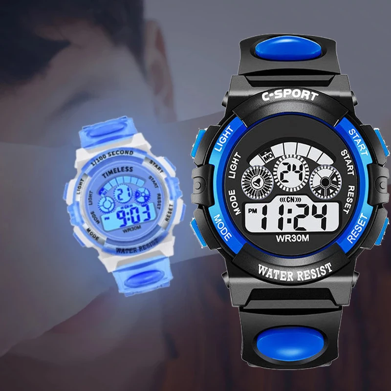

Children's Luminous Electronic Watches LED Colorful Waterproof Digital Sports Watches for Boys Girls Creative Kids Clock Gift