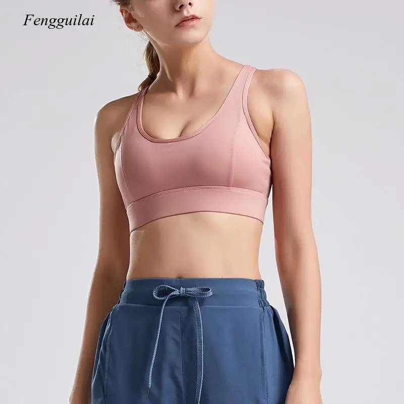 

2021 New Sports Underwear Women's Running Vest Shockproof Gathered and Shaped Fitness Bra