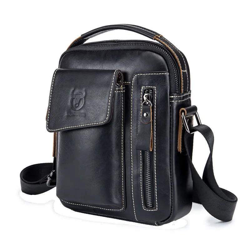 

Men's 100% Genuine Leather Cross Body Bag Casual Messenger Satchel Side Bag for Wallet Purse Mobile Phone Keys
