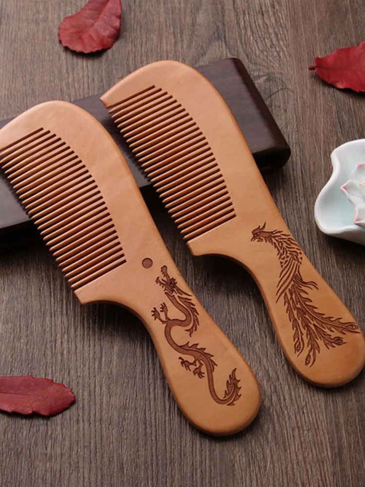 Натуральная персиковая расческа от производителя прямая большая