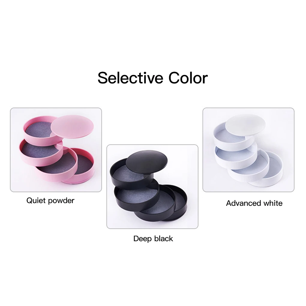 

Women Jewelry Storage Box New Design Fashion 4-Layer Rotatable Jewelry Accessory Storage Tray with Lid Birthday Gift for women