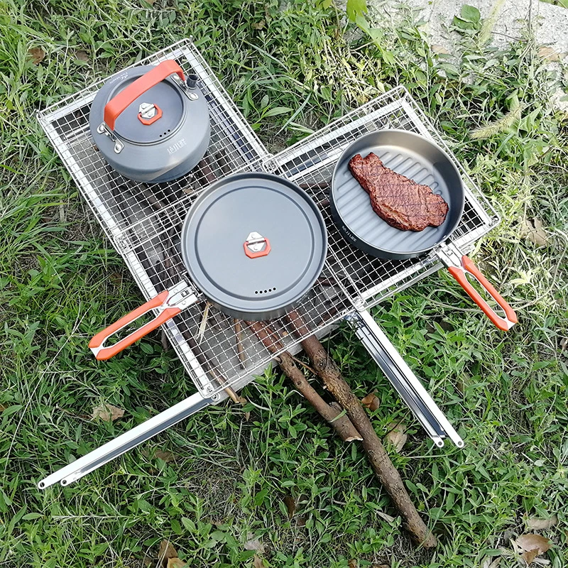 

Outdoor Camping Barbecue Charcoal Grill Wood Stove Mini Fire-Pit Folding Campfire Grill BBQ Camping Fire Frame Grill Equipment