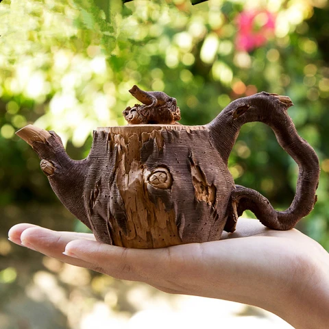 180 мл имитация дерева пень чайник ящерица крышка Ретро Фиолетовый Глиняный Чайник Китайский аутентичный Zisha кунгфу набор известный чайная посуда подарок