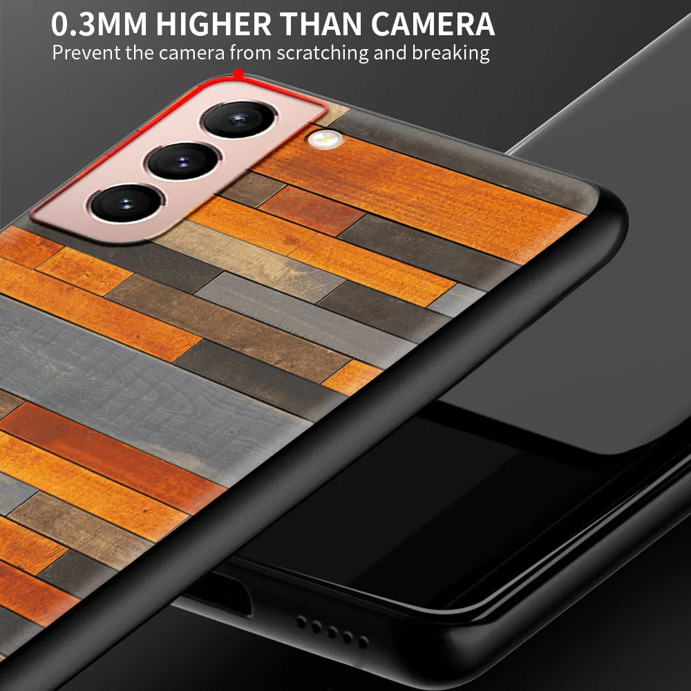 

Silicone Phone Case For Samsung Galaxy S20 FE S21 Ultra 5G S8 S9 S10 Plus Wood Texture Bumper Shell Cover Coque Fundas