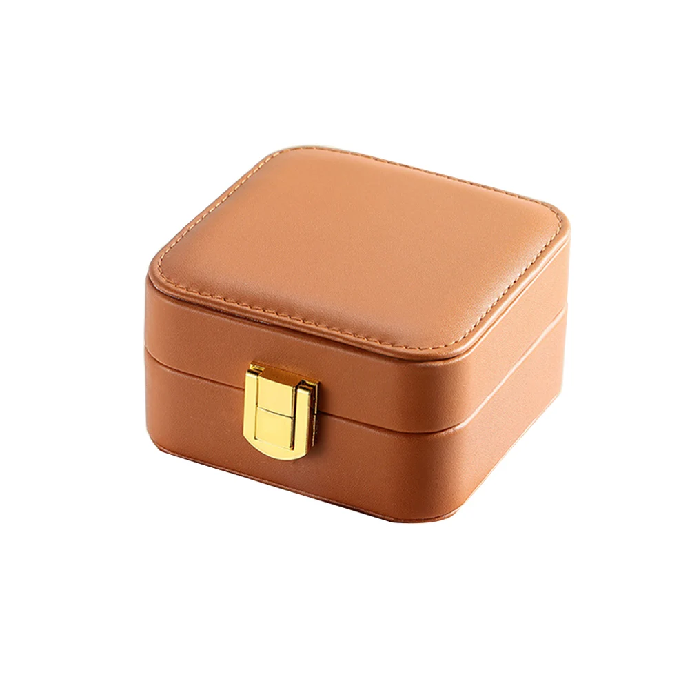 

Women Girls Mini Portable Jewelry Case Necklace Display Rings Earrings Removable Baffle Solid Universal Home Travel Lightweight