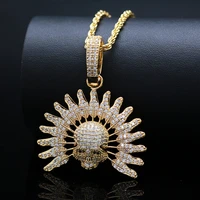 rock cool hip hop iced out full cubic zircon rope chain skeleton pendant necklace for men jewelry for women necklace choker