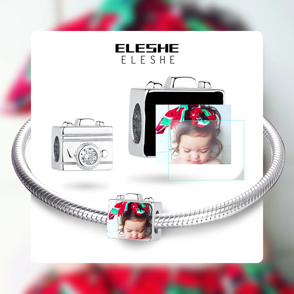 Шармы ELESHE из стерлингового серебра 925 пробы персонализированные Квадратные