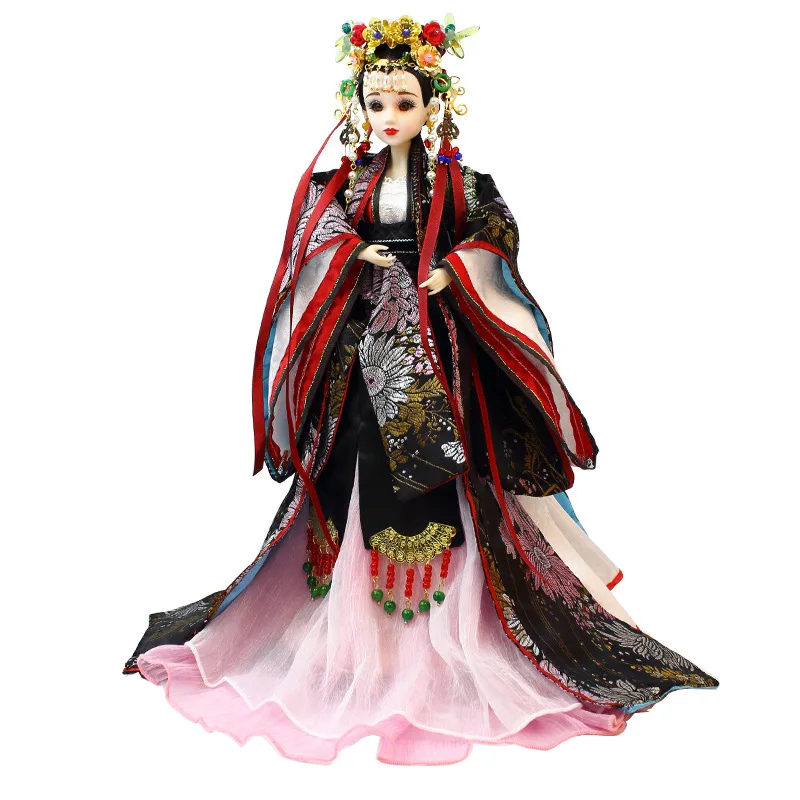 

Chinese Traditional Dolls For Children Manual Doll+Clothes+Headdress 30CM ABS Simulation Dolls With Clothes Accessories ZL847