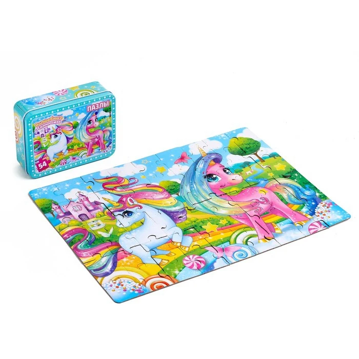 Пазл 54 элемента в металлической коробке Волшебная страна|Пазлы| |