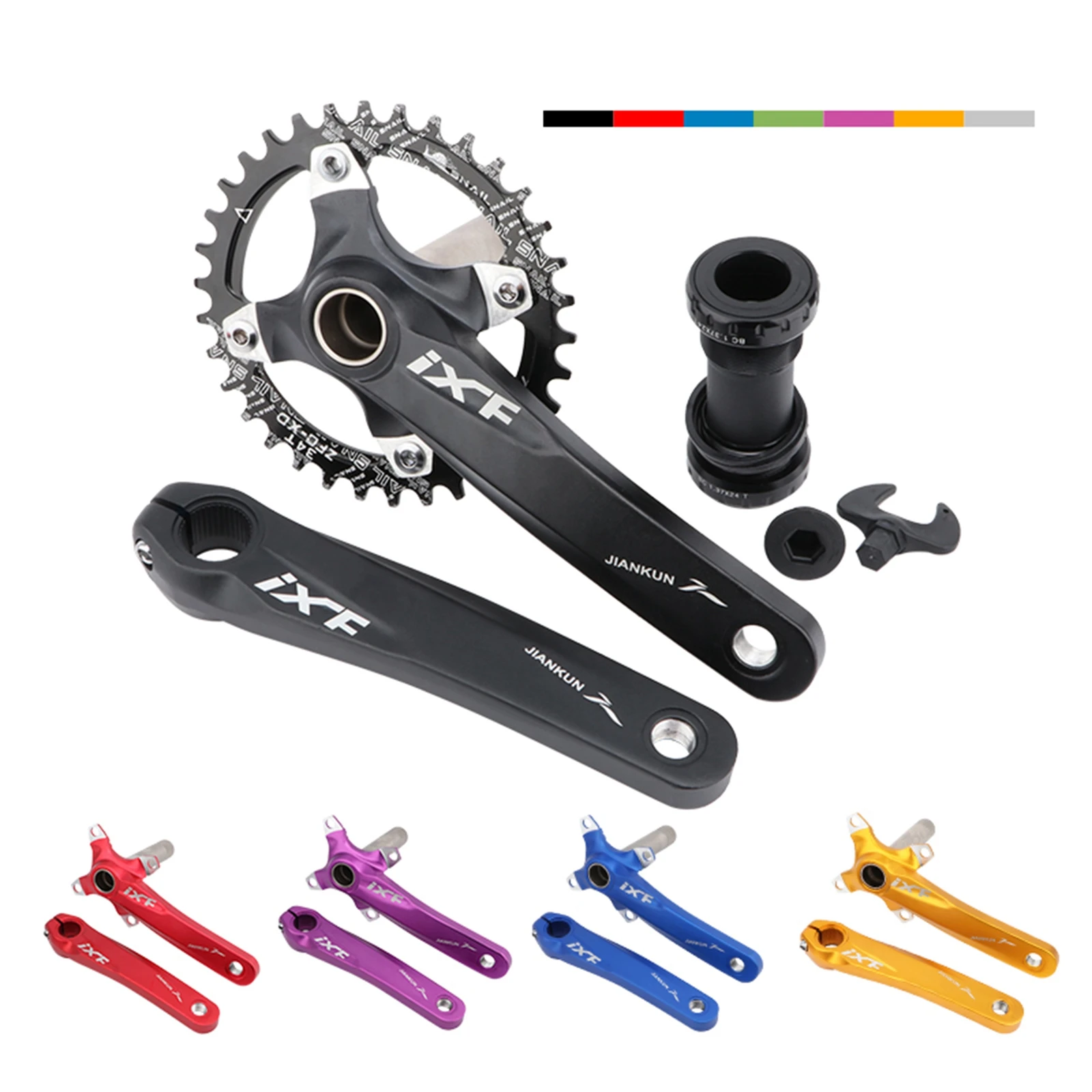 

Bike Crankset 104BCD Chainring 8 9 10 11 Speed Bicycle Bottom Bracket 170mm