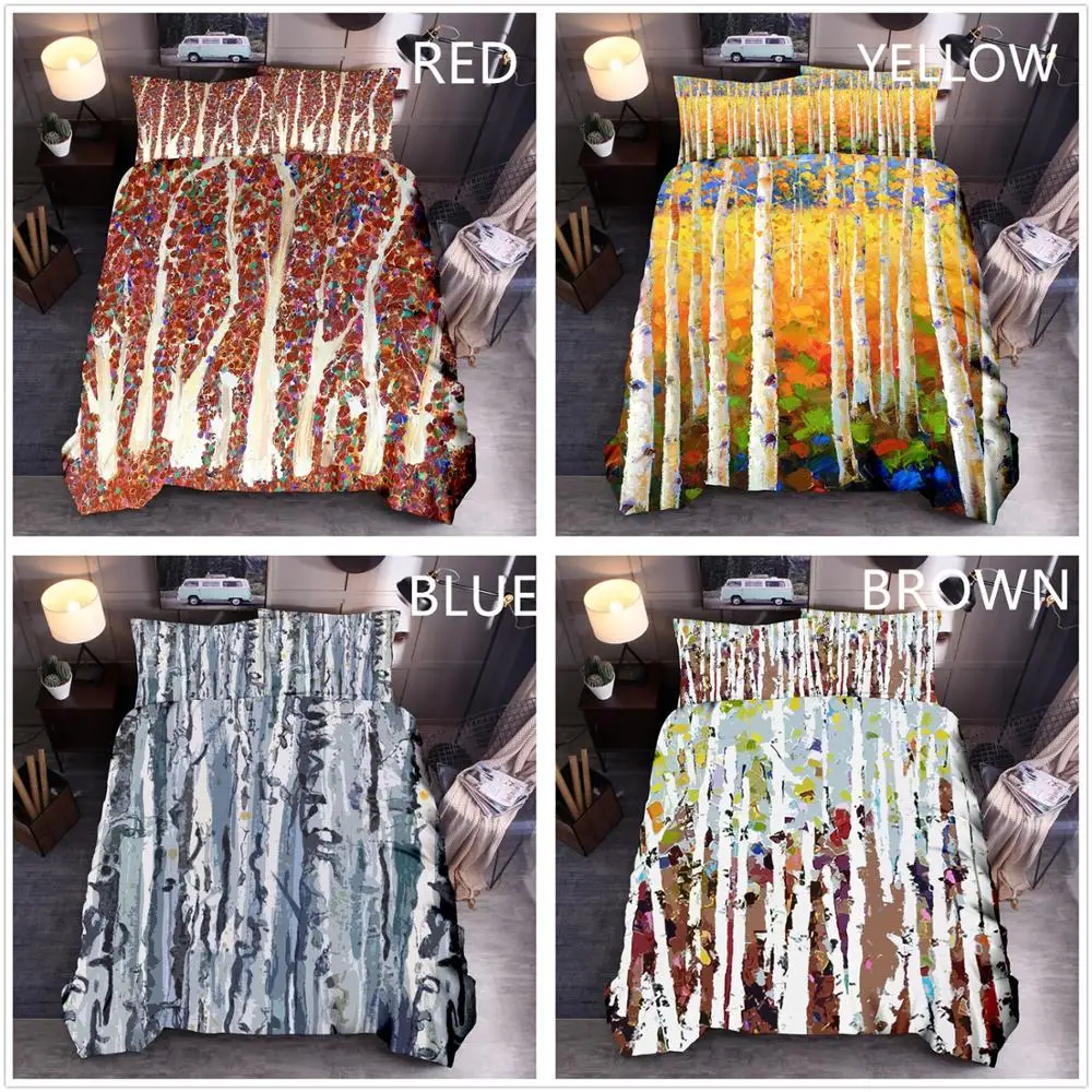 Набор постельного белья с 3D-принтом в виде дерева и чернил пододеяльник домашний