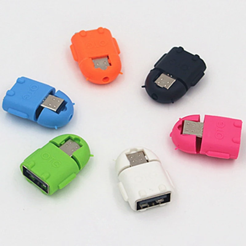 Милый мини робот в форме микро USB 2 0 конвертер OTG кабель адаптер для планшетных ПК