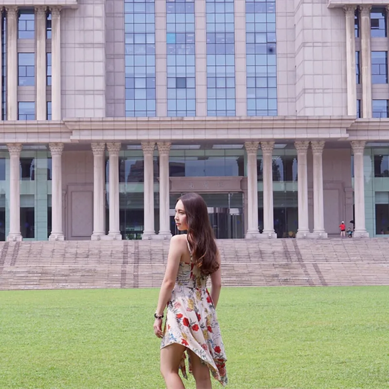 Женское платье на бретельках MUMUZI Пляжное Платье с v-образным вырезом и