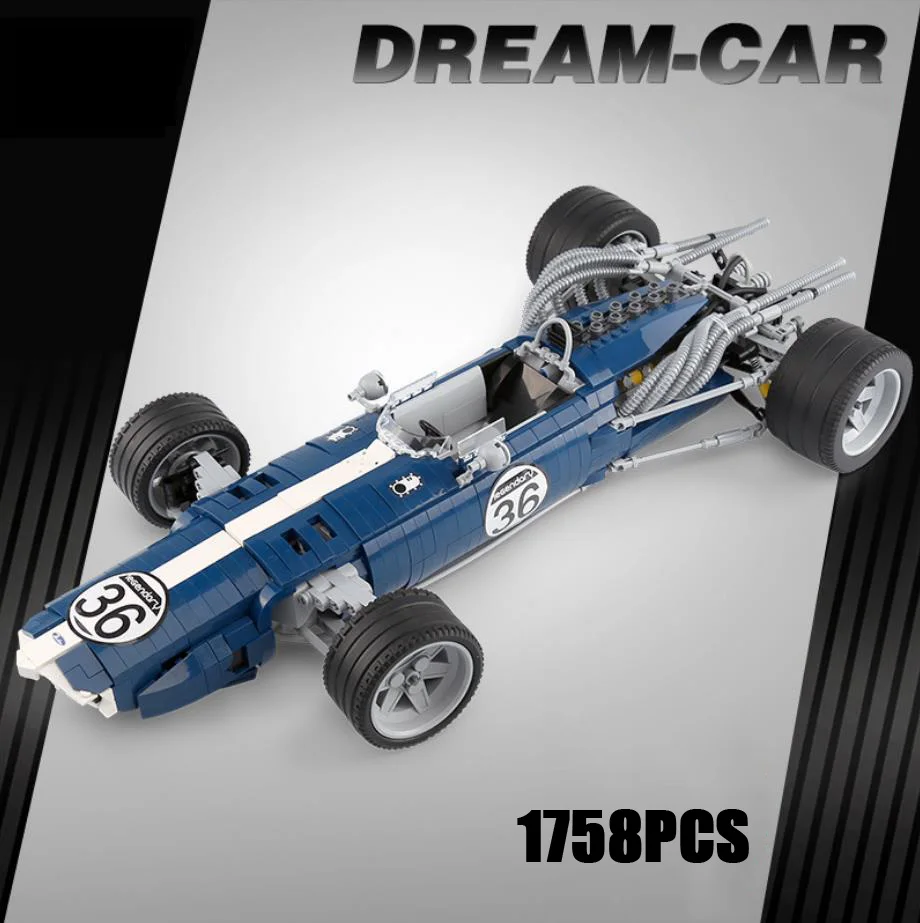 Техническая мечта автомобиль синий звуковой гоночный moc Строительный Блок super F1