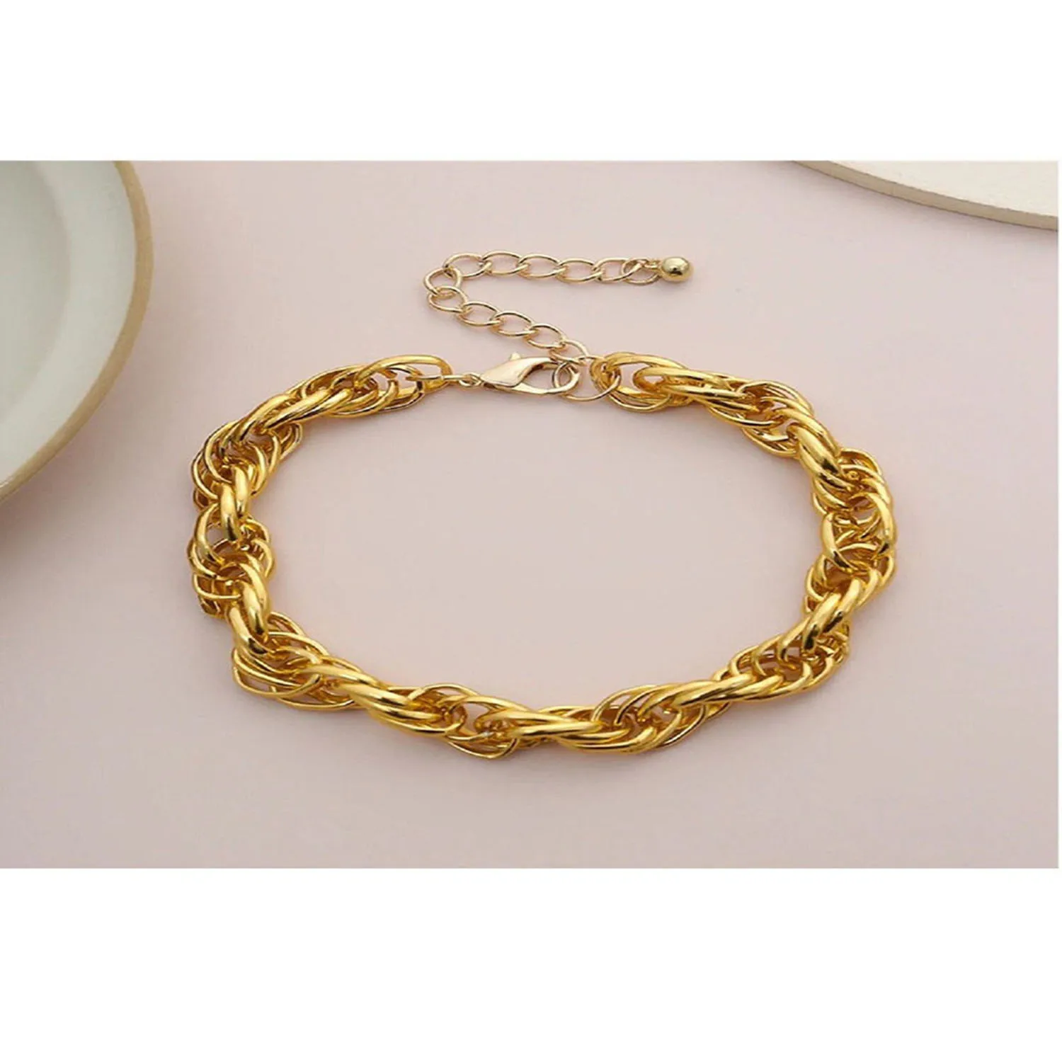 Дизайнерский оригинальный толстый ножной браслет из кубинской алюминиевой цепи