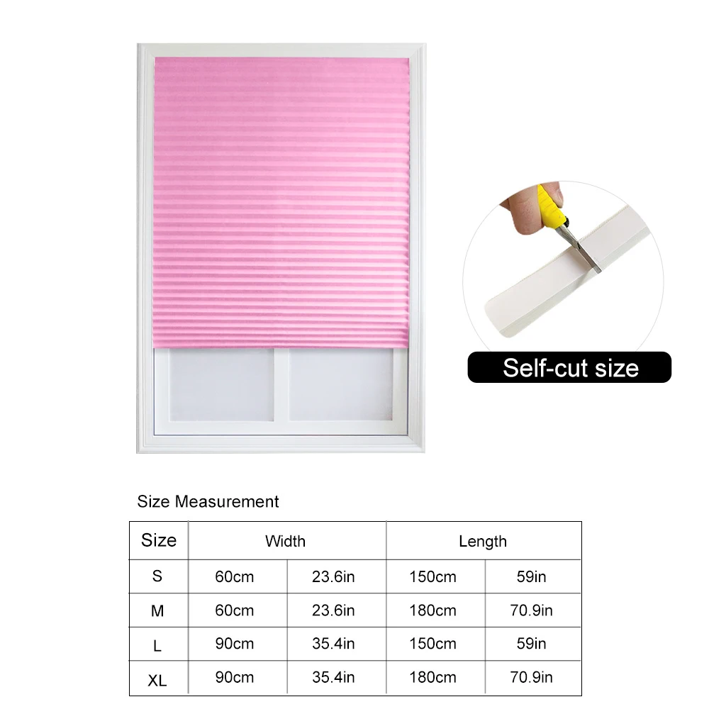 Самоклеющиеся плиссированные жалюзи занавески для окна полузатемненные оконные