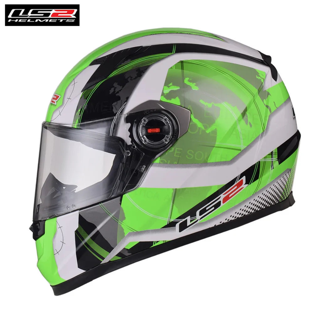 LS2 карты/зеленый полный лицо мото гоночный мотоциклетный шлем велосипед крушение