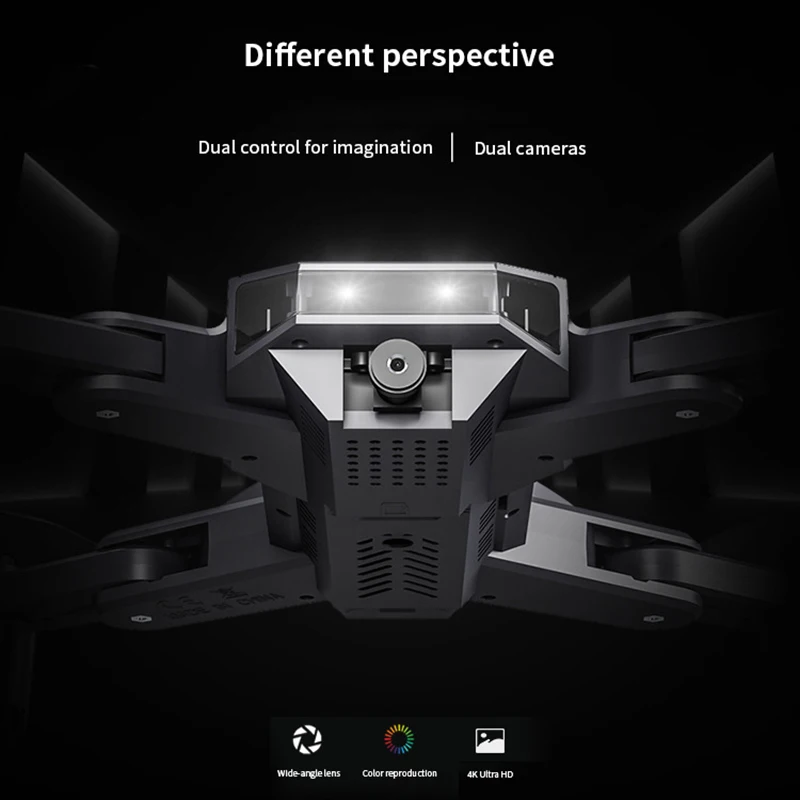 Радиоуправляемый Дрон вертолет с камерой Wi-Fi FPV двойная камера 4K HD RC Quadcopter