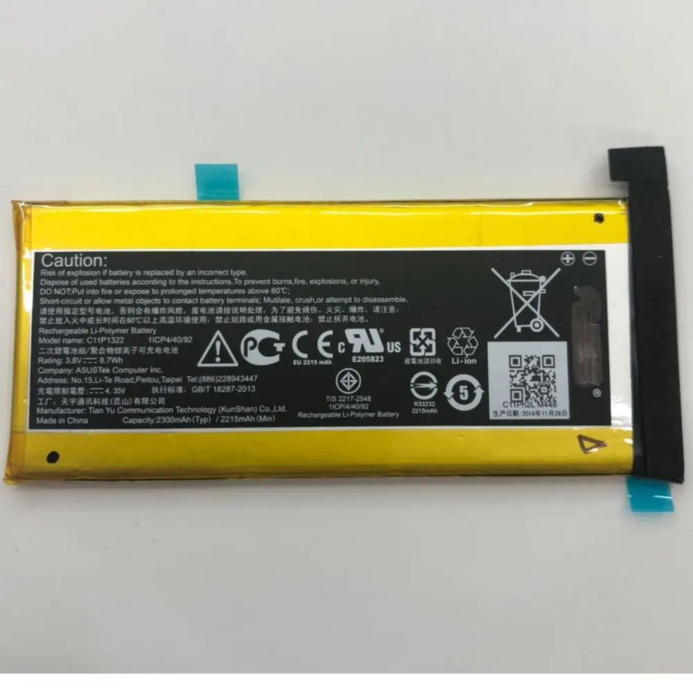 

High quality Original Battery 2300mAh 8.7Wh 3.8V for ASUS Padfone S Padfone X T00D PF500KL T00N Cell phone batterie
