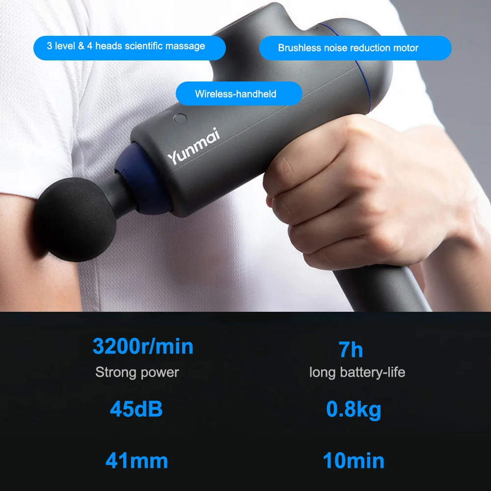 Xiaomi Yunmai массажер Беспроводной 3-Скорость режима 4 массажные головки Массажер релаксации формирование мышц снять усталость Массажер Mach