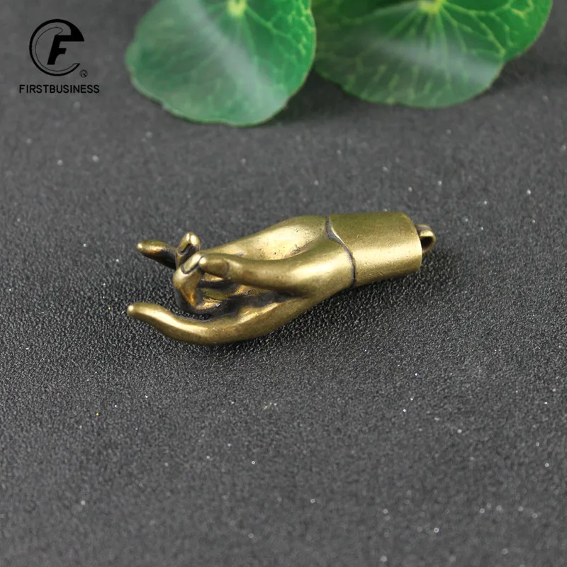 Античный медный Счастливый Будда ручные фигурки украшения винтажный латунный