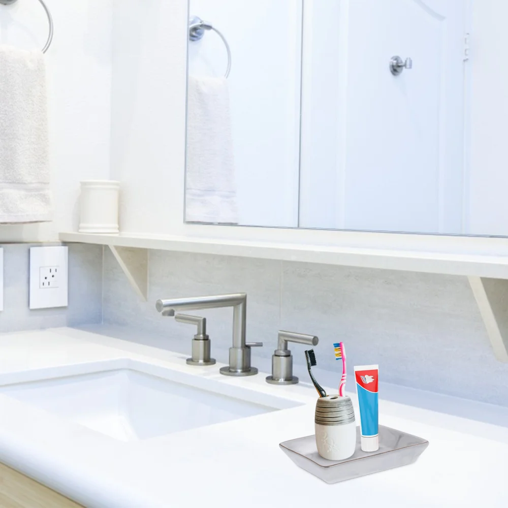 

Marbling Ceramics Storage Plate Crafted Jewelry Display Tray Bathroom Tray