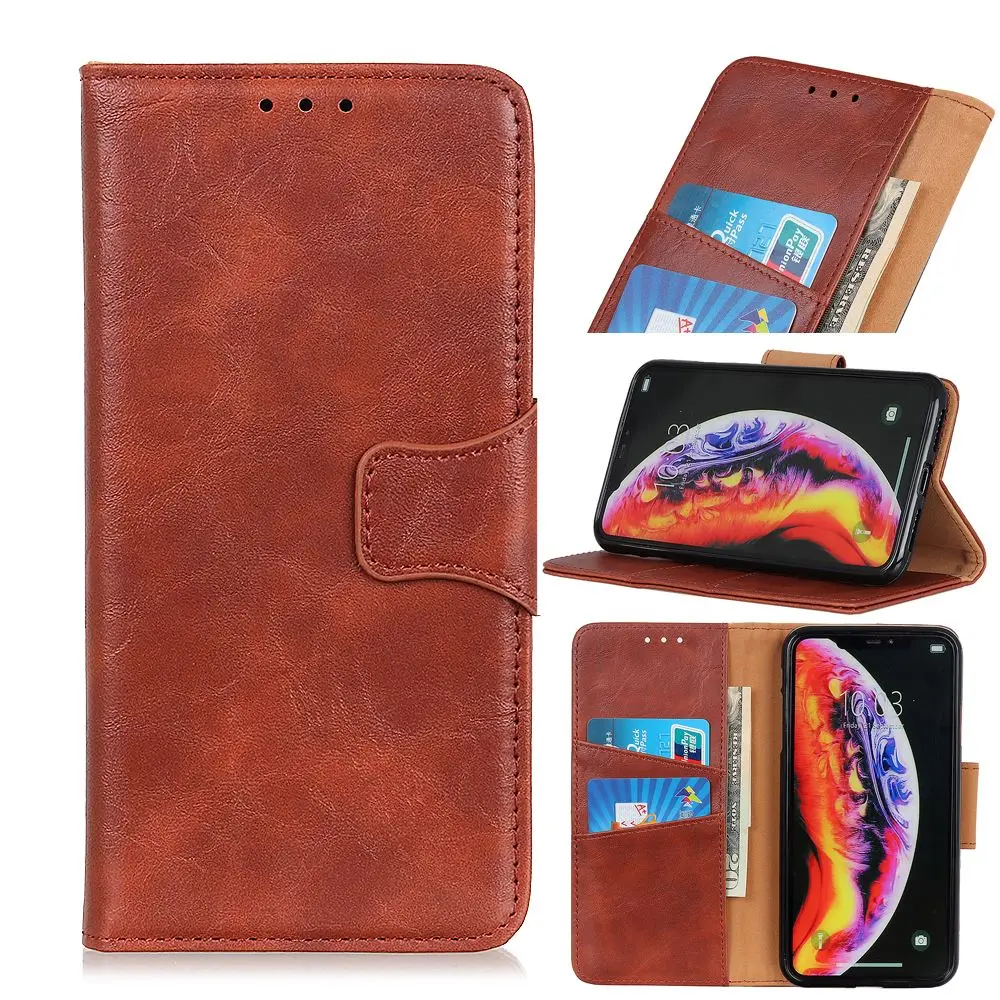 Для zte Blade V10 Vita A5 (2019) чехол с узором Crazy Horse из искусственной кожи откидной