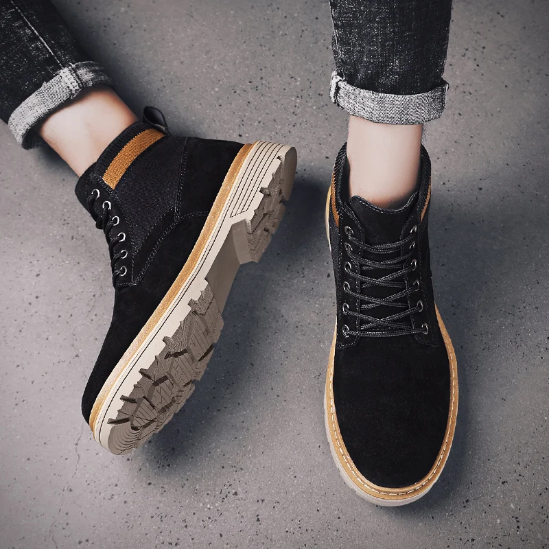 

Men's Casual Leather Shoes Black Casual Shoes Leather Man Shoe Mens Men 2020 Fashion Boots Flat Sneakers Sport Leisure Male