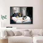 Постер Одри Хепберн с кошкой, черно-белые принты, Картина на холсте, винтажные постеры для украшения стен в спальню