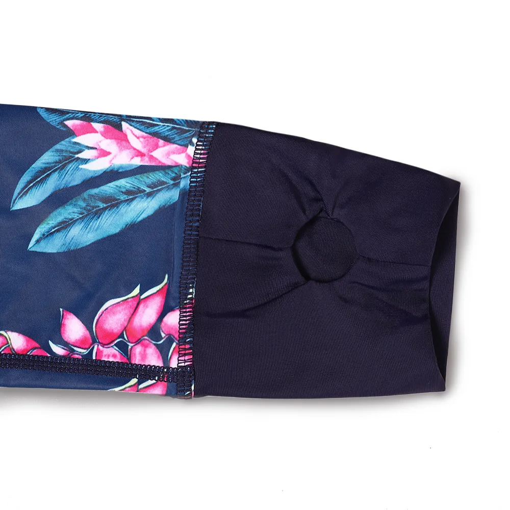 Женский купальник с длинным рукавом рубашка принтом в стиле ретро | Спорт и