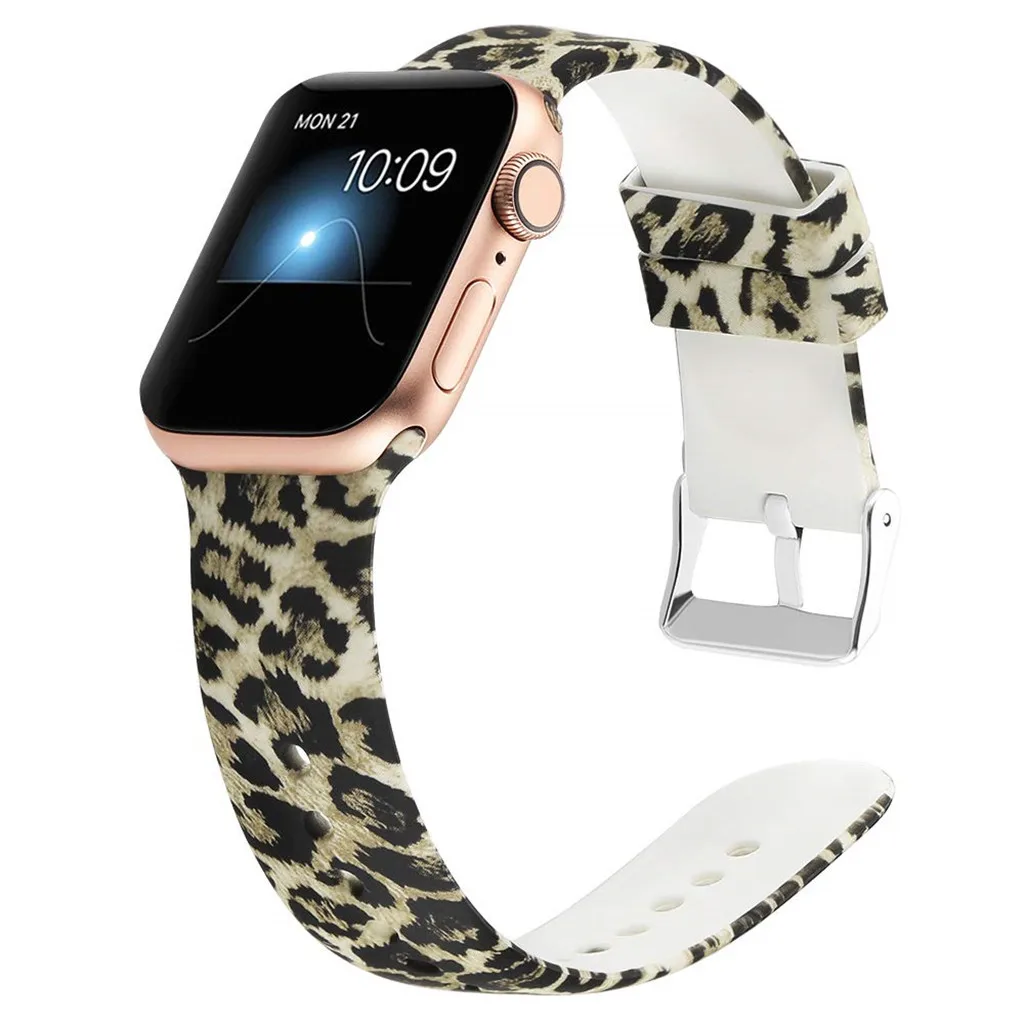 Yayuu полосы для наручных часов Apple Watch Series 4/3/2/1 мягкий силиконовый неувядающий с печатным рисунком сменный ремешок Спортивные smart watch полос