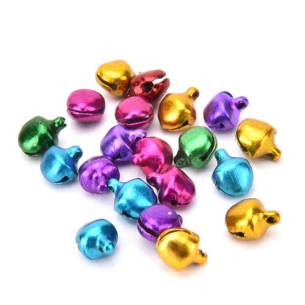 

DIY Pendants Handmade Accessories Crafts 100pcs Colorful Loose Beads Small Jingle Bells Christmas Decoration 6/8/10/12mm