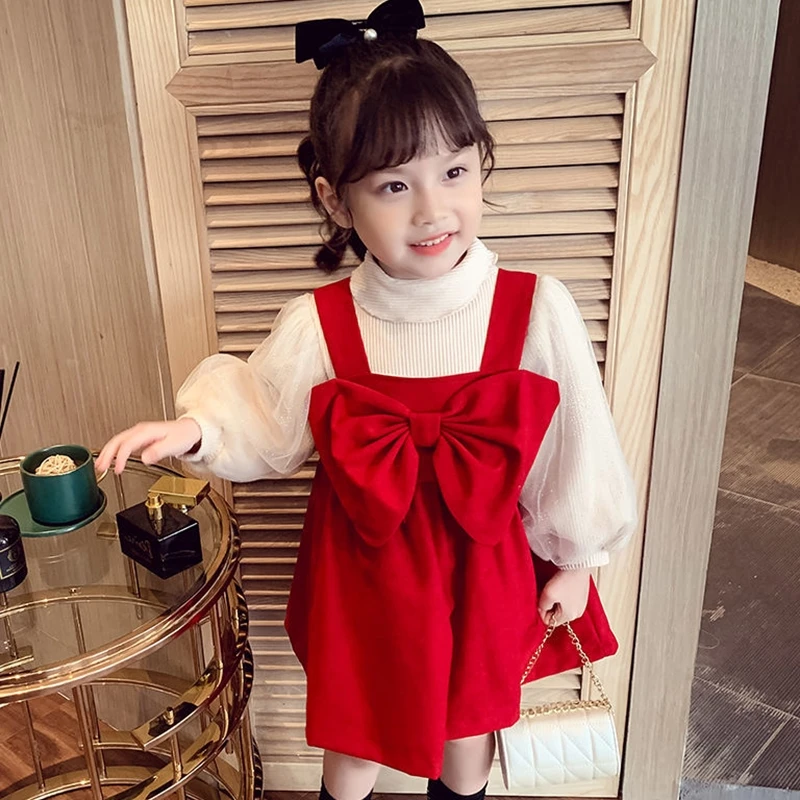 

Children Girls Dress Winter Autumn Long Sleeve Solid Color Princess Dresses for Girl Kids Dress Casual Toddler Clothing