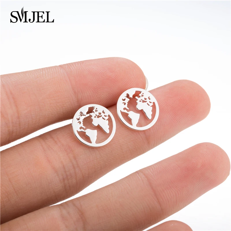 Женские серьги-гвоздики SMJEL из нержавеющей стали серьги с картой Луной стрекозой