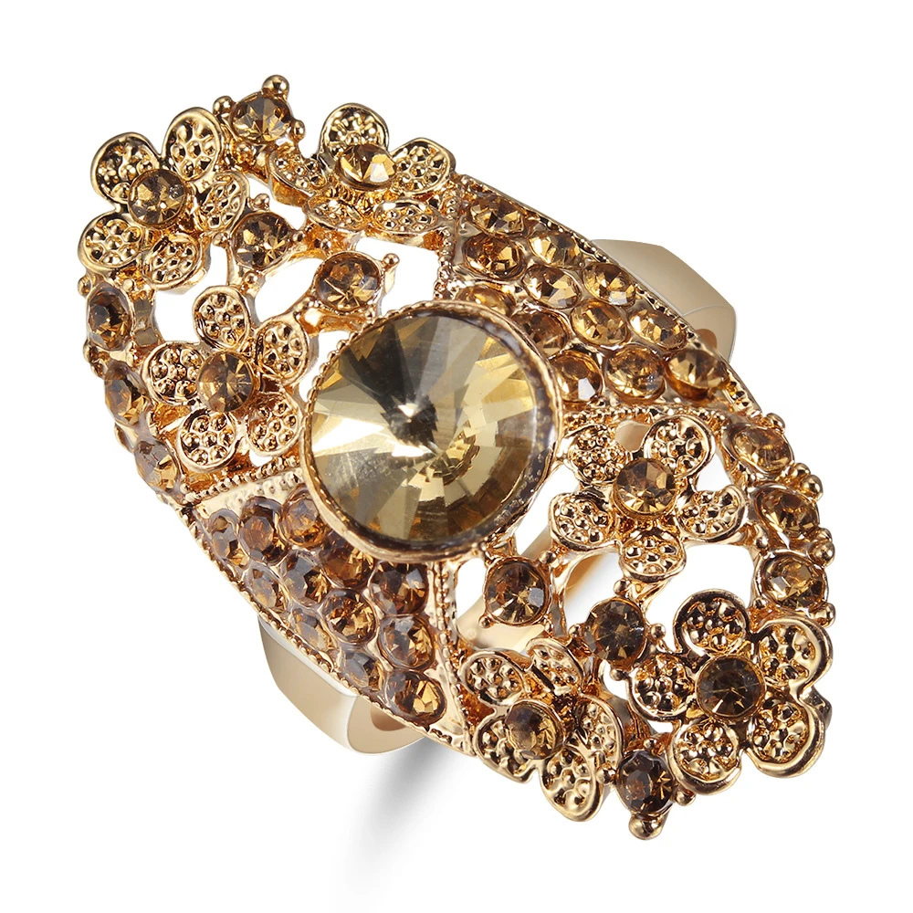 

Women rings Zircon Ring Decorative Mood Accessories New Simple Jewelry Rose Gold Openwork Flower Ring Popular Delicate Girls