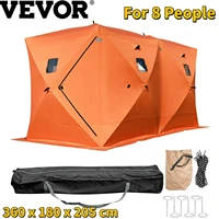 vevor ice fishing tent shelter shanty pop up 8 person 300d oxford fabric waterproof windproof for winter fishing camping hiking