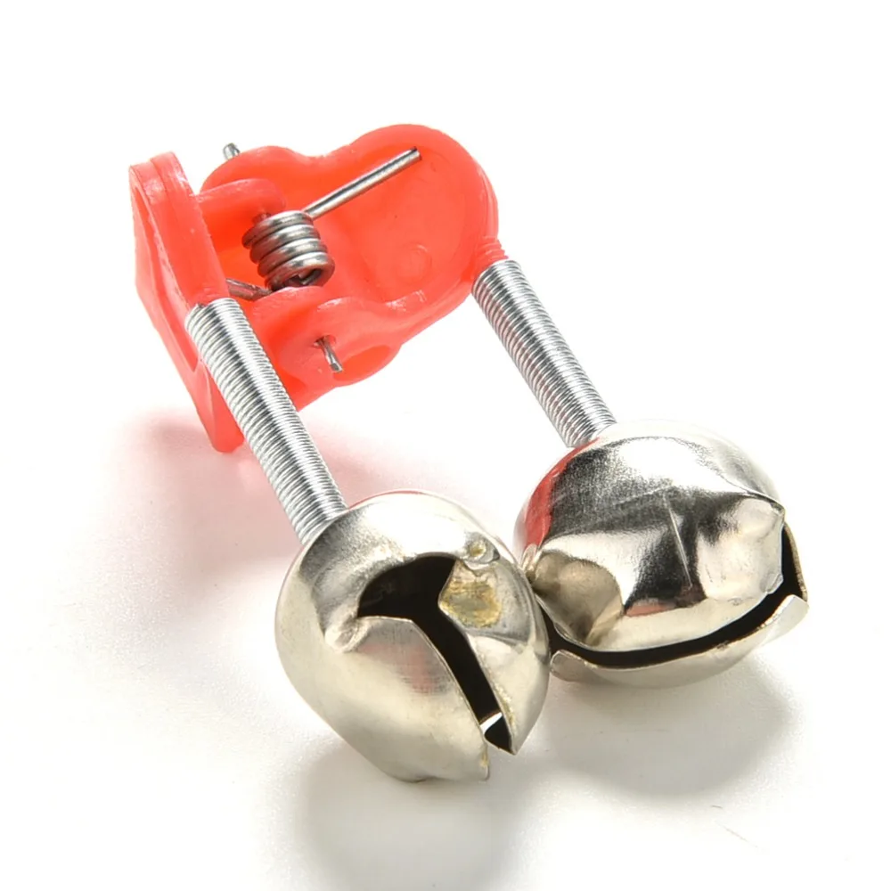 

New Arrival Rod Bite Alarm Fishing Bells Ring Red Fishing Plastic Clip Double 20 Pcs/lot Wholesale