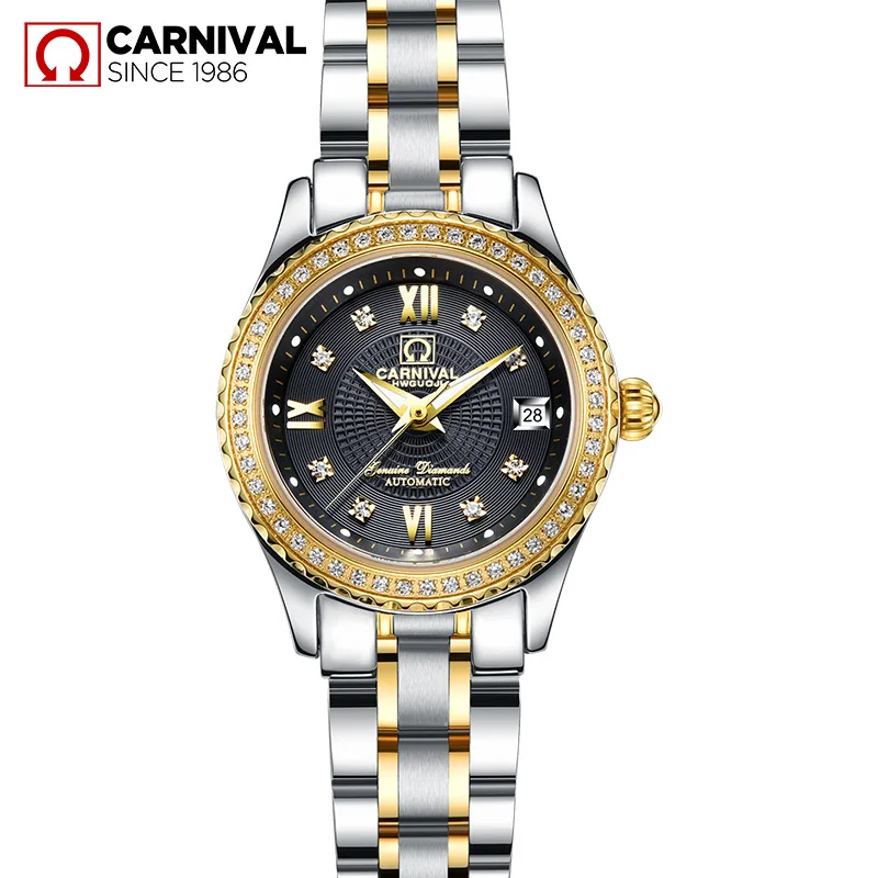 New Fashion Luxury CARNIVAL Top Brand Women Watches Luxury Automatic Mechanical Waterproof Casual Watches for women Montre Femme