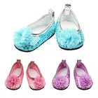 7 см кукольная обувь с цветком, красивая обувь ручной работы для шитья 43 см, новая детская и 18-дюймовая американская кукла, игрушка