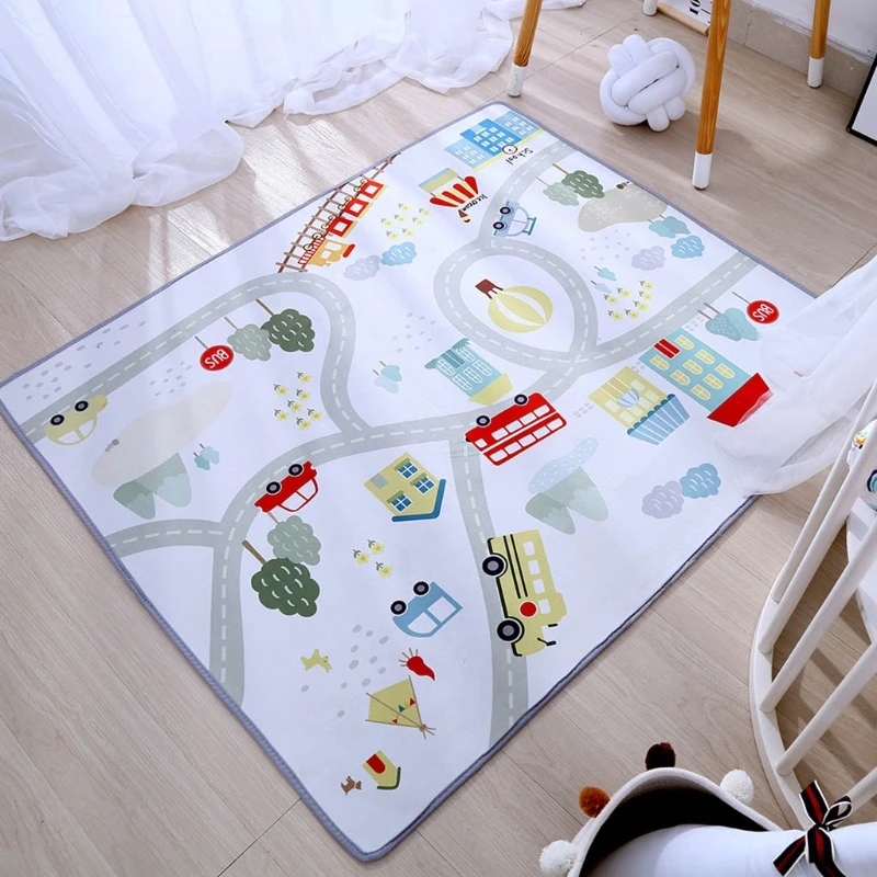 

100x80cm Car City Scene Traffic Highway Map Kids Baby Play Game Mat Educational Toys Children Infants Crawling Blanket Playmat