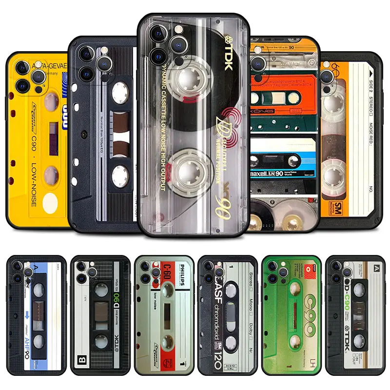 Magnetic Radio tape Cassette Phone Case for iPhone 13 Pro 12 Mini 11 Pro Max XR X 7 8 6 6S Plus XS Max 5S SE 2020 Cover Coque