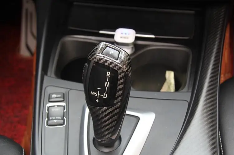 Ручка переключения передач из углеродного волокна для BMW 1 2 3 5 6 7 Series X3 X5 X6 F30 F10 F15
