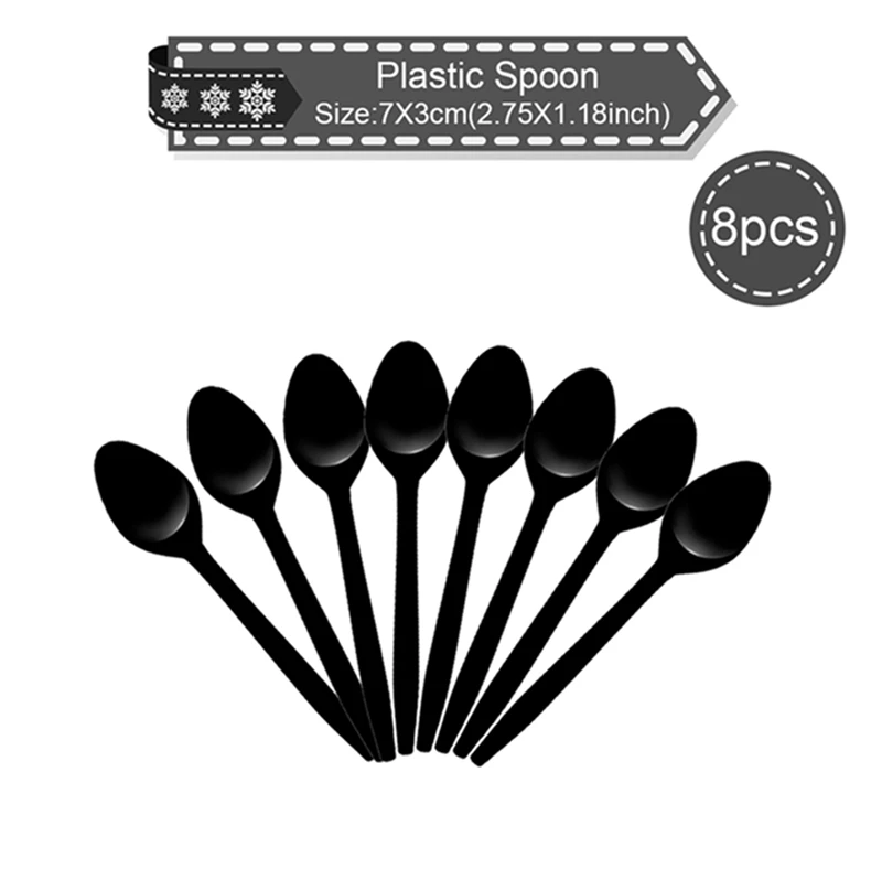 8PC Spoon Новогодняя посуда, Рождественская посуда, Рождественская посуда, кухонный декор, Рождественский Декор для домашнего стола, Рождественский Декор - Цвет: 8PC Spoon