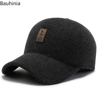 2022 new winter baseball cap men thicken warm dad hats bone with earflaps outdoor riding cap trucker caps gorras hombre